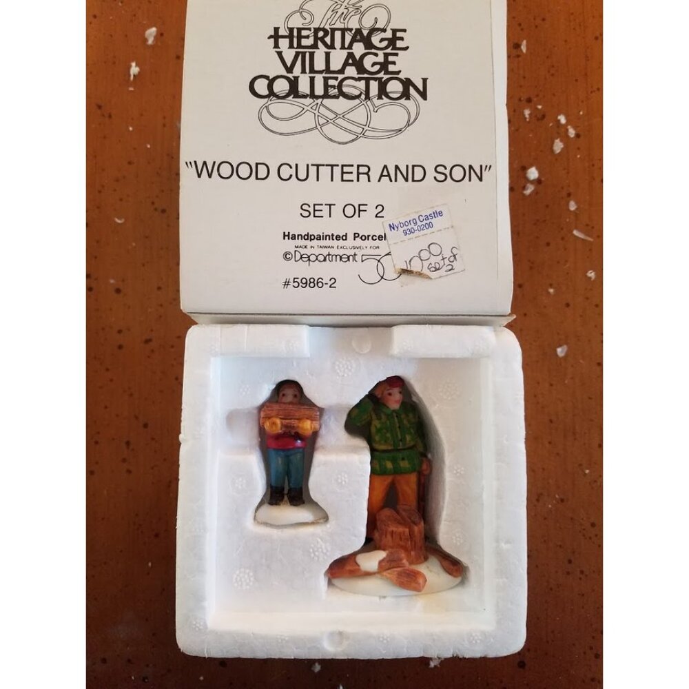 Wood Cutter And Son Set of 2 #5986-2 Heritage Village Collection